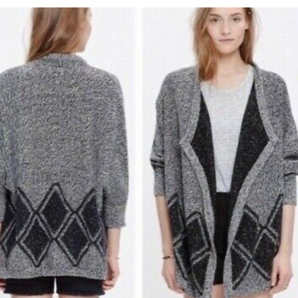 Madewell All Angles batwing diamond print cardigan - Picture 2 of 7